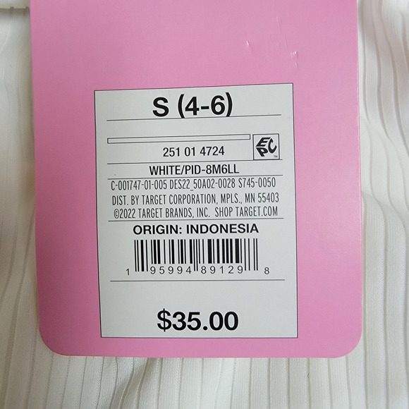 Stoney Clover Lane x Target Small (4-6) White Ribbed Henley One Piece Swimsuit - Picture 8 of 8